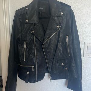 7 for all Mankind leather biker jacket